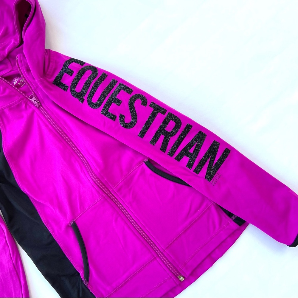 Justice Active Equestrian Hooded Jacket and Long Sleeve Tee, Girls Size 8/10 - Picture 3 of 15